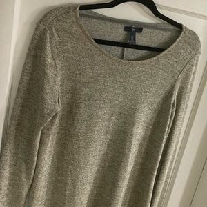 Gold Metallic Long Sleeved, Knee Length Gap Dress